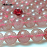 Natural Strawberry Quartz Beads 6-10mm Round Loose Stone