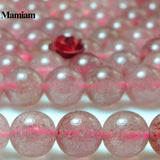 Natural Strawberry Quartz Beads 6-10mm Round Loose Stone