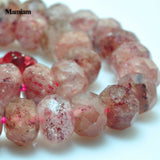 Strawberry Quartz Crystal Faceted Rondelle Beads 4x6mm 5x7mm