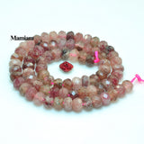 Strawberry Quartz Crystal Faceted Rondelle Beads 4x6mm 5x7mm