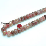 Strawberry Quartz Crystal Faceted Rondelle Beads 4x6mm 5x7mm