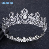 Baroque Queen Noble Bridal Crown Tiaras Woman Crystal Wedding Headwear Tiara