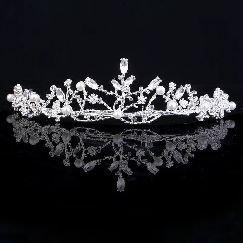 Baroque Crystal Tiara Crown Headband for Wedding Bridesmaid