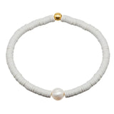 Natural Pearl Silicone Clay Beaded Bracelet for Women