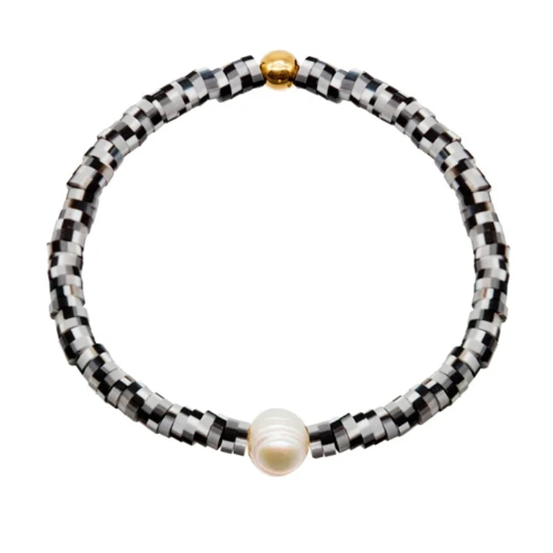 Natural Pearl Silicone Clay Beaded Bracelet for Women