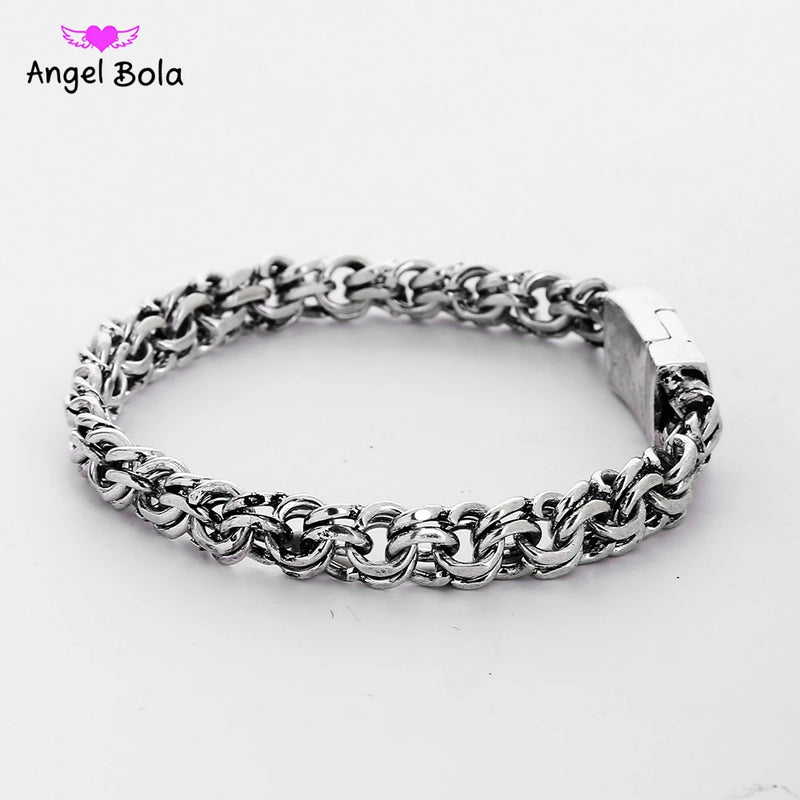 Punk Buddha Bracelet Ancient Silver for Women B1207-4