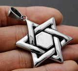 Stainless Steel Jewish Star of David Silver Pendant