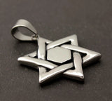 Stainless Steel Jewish Star of David Silver Pendant