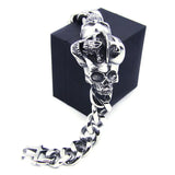 Man Cross Ghost Skeleton Bracelet 316L Stainless Steel Biker Hiphot Style