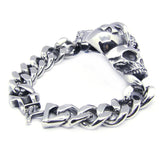 Man Cross Ghost Skeleton Bracelet 316L Stainless Steel Biker Hiphot Style