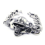Man Cross Ghost Skeleton Bracelet 316L Stainless Steel Biker Hiphot Style