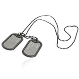Man Dual Plates Pendant Sweater Necklace Chain Military Army Tag