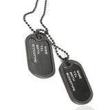 Man Dual Plates Pendant Sweater Necklace Chain Military Army Tag