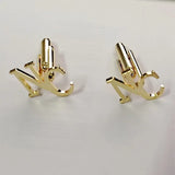 Stainless Steel Cufflinks with Initial Letter for Men's Suit