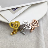 Men Stainless Steel Shirt Cufflinks Initials Buttons Jewelry
