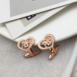 Men Stainless Steel Shirt Cufflinks Initials Buttons Jewelry
