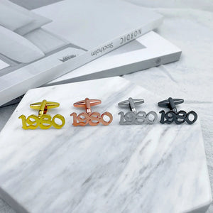Personalized Number Buttons Cufflinks for Men Wedding