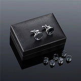 Metal Cufflink Set for Men Gift Business Tie Clip