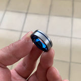 Tungsten Carbide Wedding Band 8mm Plated Ring Brushed Finish Customizable