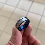 Tungsten Carbide Wedding Band 8mm Plated Ring Brushed Finish Customizable