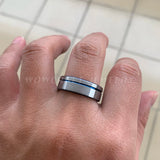 Tungsten Carbide Wedding Band 8mm Plated Ring Brushed Finish Customizable