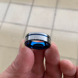 Tungsten Carbide Wedding Band 8mm Plated Ring Brushed Finish Customizable