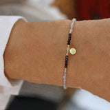 Retro Charm Pearl Crystal Beads Bracelet Zircon Pendant Bangle