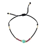 Retro Charm Pearl Crystal Beads Bracelet Zircon Pendant Bangle