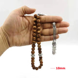 Man's Yellow Agate Tasbih Muslim Rosary 33 Beads Pendant Bracelet