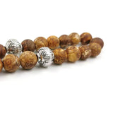 Man's Yellow Agate Tasbih Muslim Rosary 33 Beads Pendant Bracelet