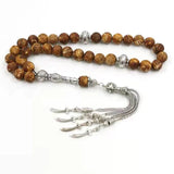 Man's Yellow Agate Tasbih Muslim Rosary 33 Beads Pendant Bracelet