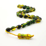 Muslim Resin Tasbih Bracelet with 33 Green Beads for Eid Gift