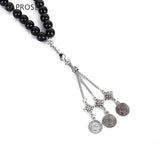 Men's Natural Stone Tasbih Prayer Beads with Tassel, 33/66/99 Islam Rosary