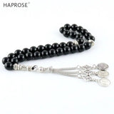 Men's Natural Stone Tasbih Prayer Beads with Tassel, 33/66/99 Islam Rosary