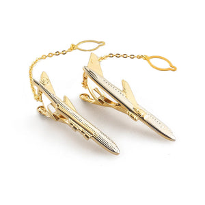 Golden Plating Airplane Tie Clip Business Version High-end Tie Clip