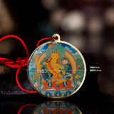 Manjushri Buddha Statue Small Thangka Copper Foil Pendant