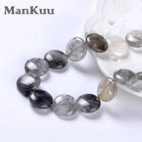 18mm/25mm Faceted Clear Grey Quartz Beads DIY Loose Beads