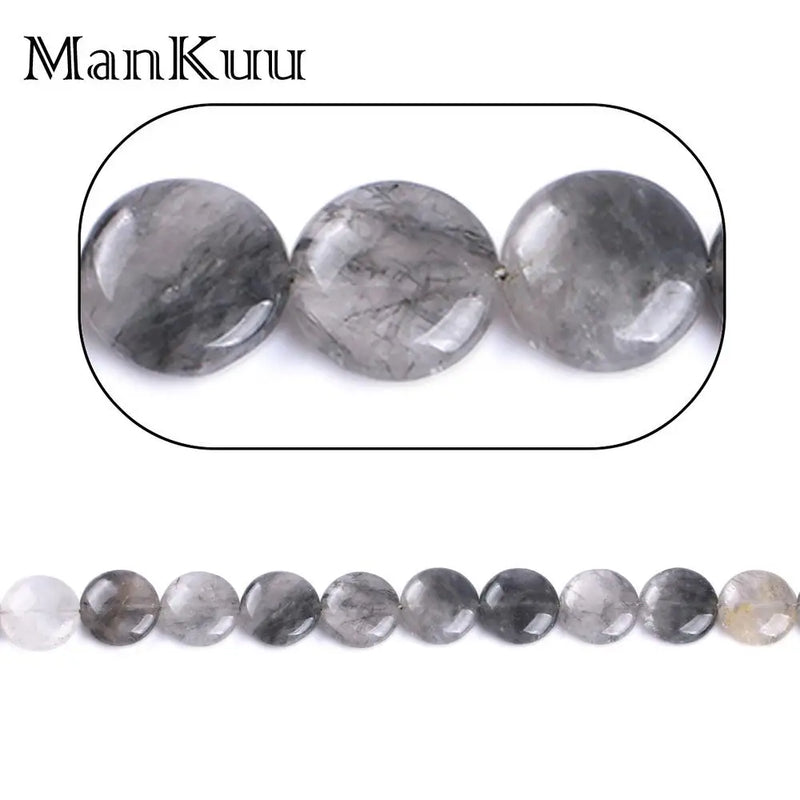 18mm/25mm Faceted Clear Grey Quartz Beads DIY Loose Beads