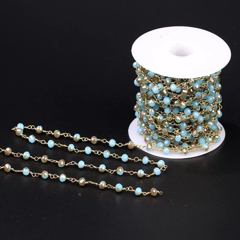 4*6mm Rondelle Crystal Bead Chain 5M/Lot