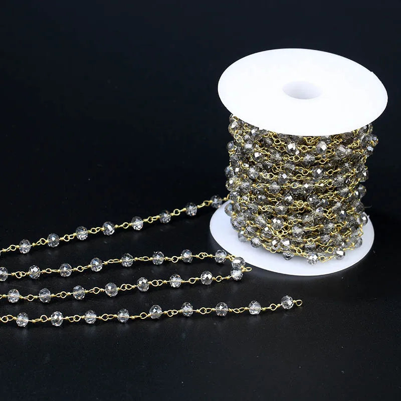 4*6mm Smoky Crystal Bead Chains 5M/Lot