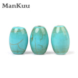 5x8mm Oval Turquoises Beads Antique Green Pattern Small Stone Beads 20pcs