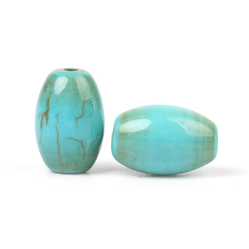 5x8mm Oval Turquoises Beads Antique Green Pattern Small Stone Beads 20pcs