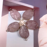 5P Natural Rose Quartz Crystal Pendant Necklace for Women