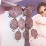 5P Natural Rose Quartz Crystal Pendant Necklace for Women