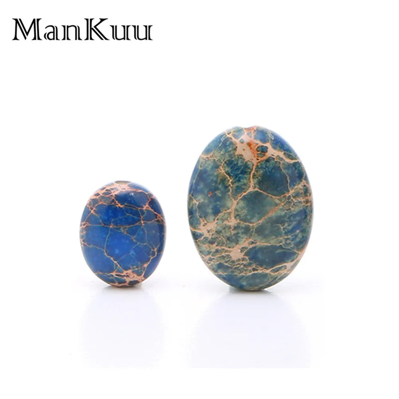 Dark Pattern Oval Sea Sediment Jaspers Loose Beads 20pcs/Lot