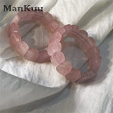 Natural Healing Rose Quartz Bracelet Charm Women's Jewelry
