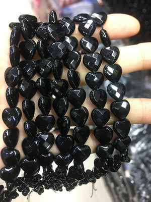 10mm Natural Agate Stone Heart Loose Beads 37pcs