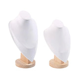 Necklace Display Stand with Wood Base Storage Holder