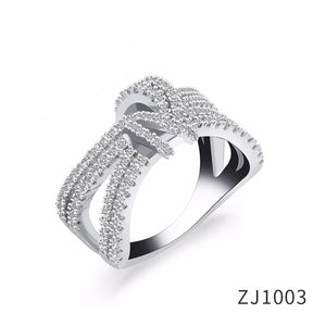 Manshone Zircon Titanium Steel Ladies Ring Size 6/7/8/9