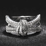 Manshone Zircon Titanium Steel Ladies Ring Size 6/7/8/9